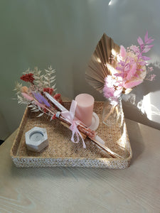 Set the tone for your Ritual Space with love and Intention with the Botanical Boho Cleansing Bundle; the perfect smudging intention Ritual if you wish to remove stagnant or negative energy around your home/ bathroom. Smudging helps to clear the energy field around your space, reset and cleanse your space/ aura.  